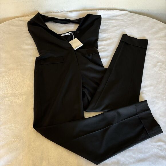 NEW Givenchy women's one piece backless jumpsuit low v neck sz 40